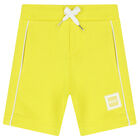 Younger Boys Yellow Logo Shorts, 1, hi-res