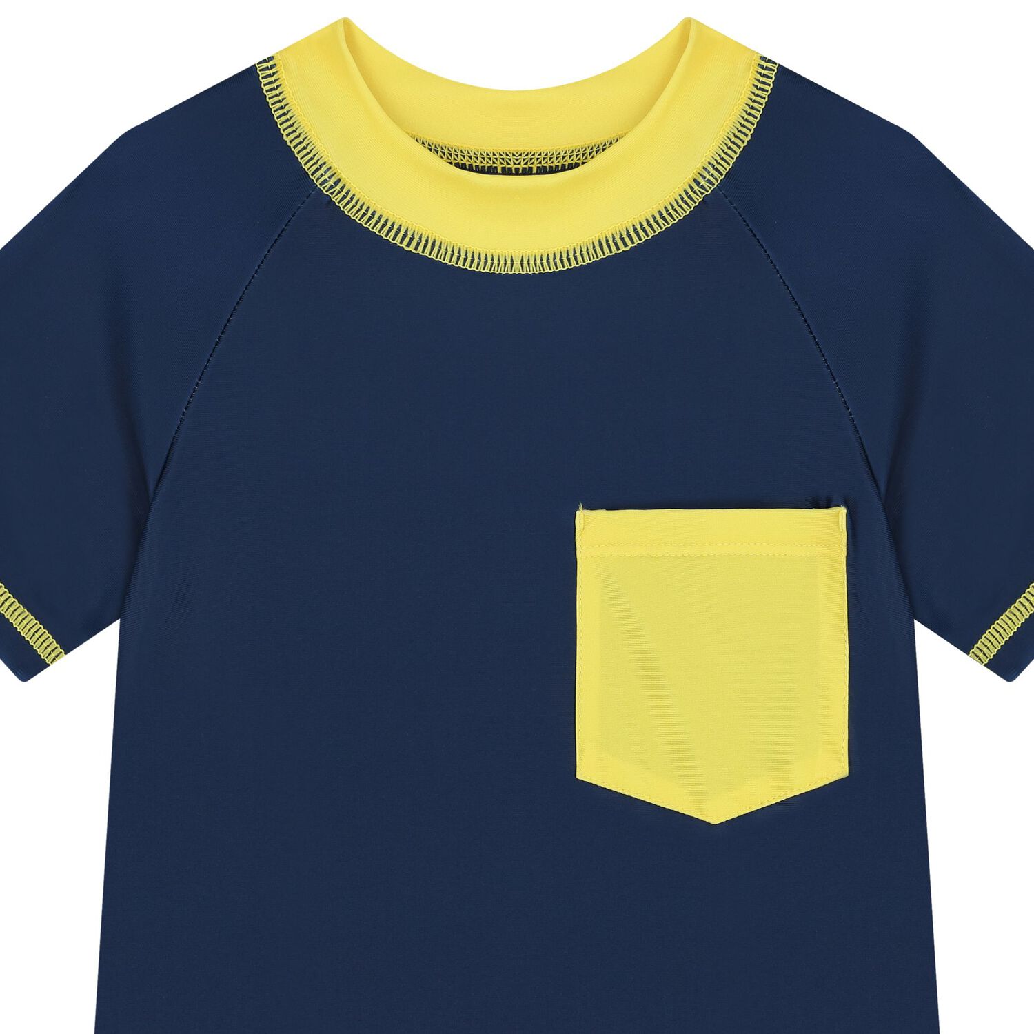Boys Navy Blue & Yellow Rash Vest, 1, hi-res image number null