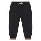 Younger Boys Black Joggers, 1, hi-res
