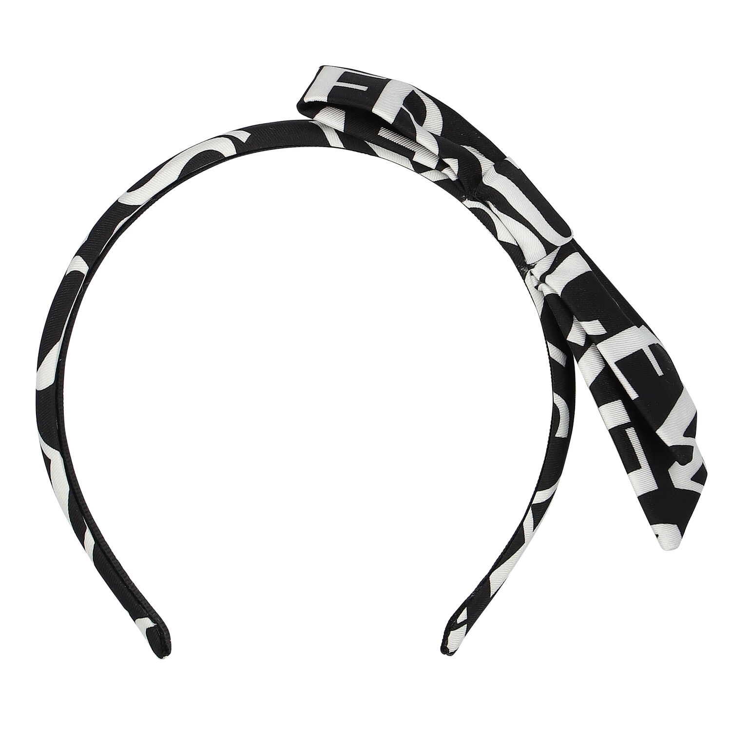 Girls Black Logo Headband, 1, hi-res
