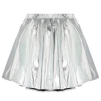 Girls Silver Metallic Skirt