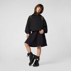 Girls Black Logo Hooded Dress, 1, hi-res
