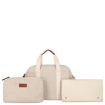 Baby Girls Beige Logo Changing Bag