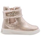 Girls Gold Faux Fur Boots , 1, hi-res