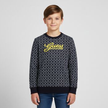 Boys Navy Blue Logo Sweatshirt