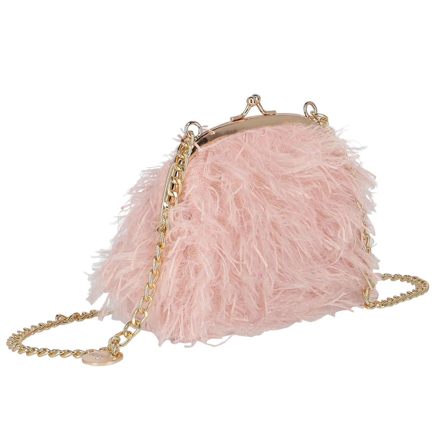 Girls Pink Fringe Handbag, 1, hi-res