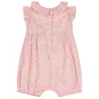 Baby Girls Pink Floral Romper, 1, hi-res