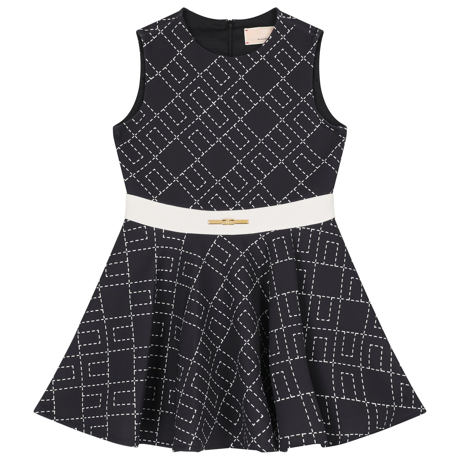 Girls Black Logo Dress, 3, hi-res