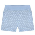 Baby Boys White & Blue Bunny Shorts Set, 2, hi-res