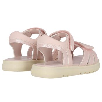 Girls Pink Logo Sandals