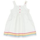 Girls White Heart Dress, 1, hi-res