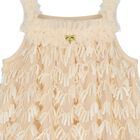 Girls Beige Sequin Tulle Dress, 1, hi-res