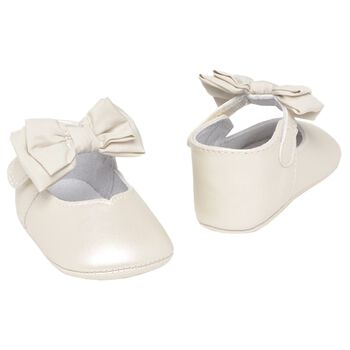 Baby Girls Ivory Bow Pre Walker Shoes