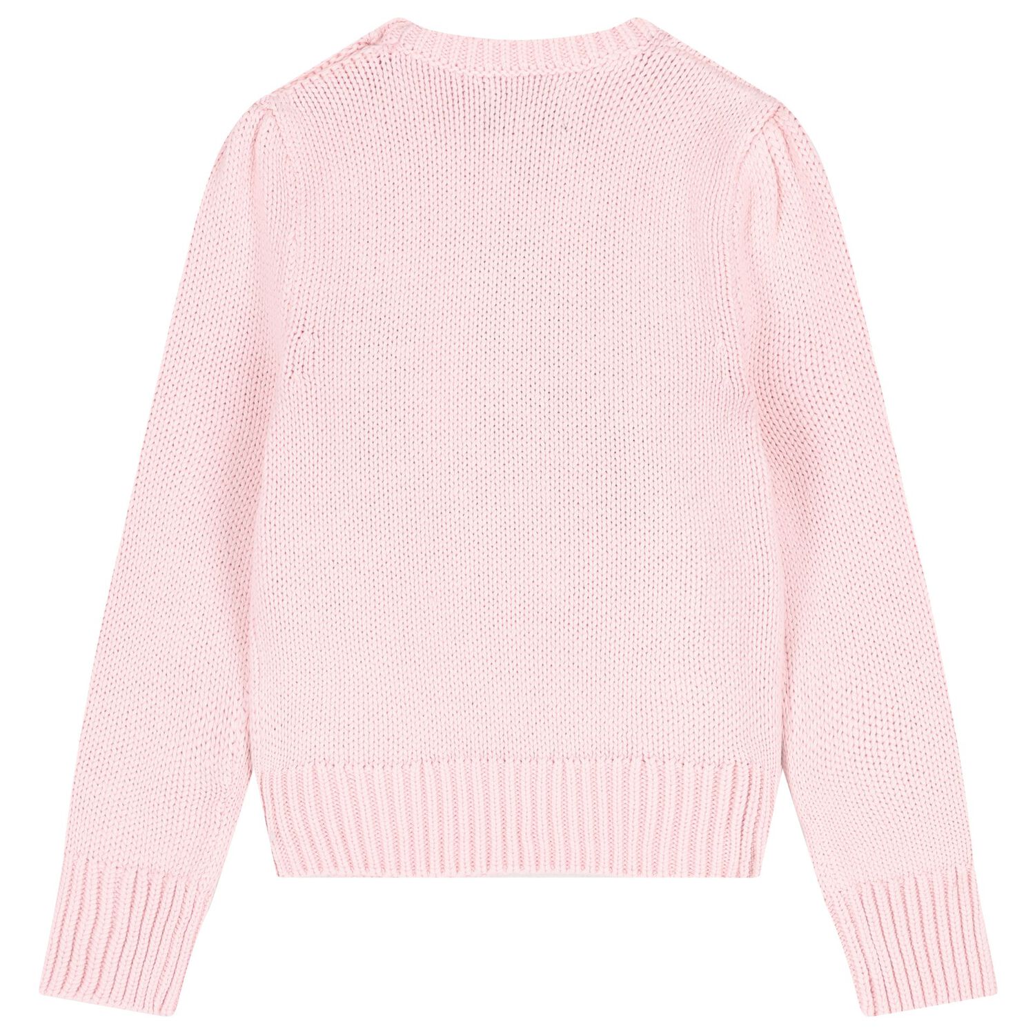 Girls Pink Logo Knitted Jumper, 1, hi-res