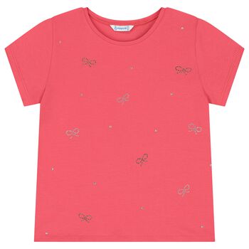 Girls Red Bow T-Shirt