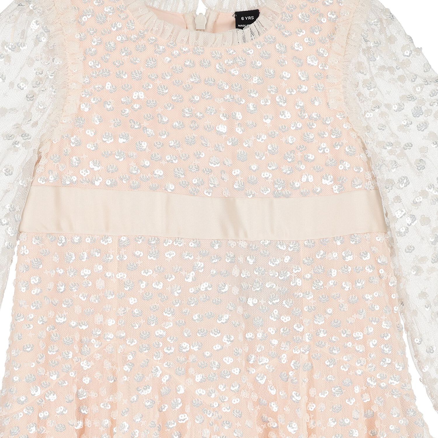 Girls Pink Dappled Sequin Embellished Dress, 1, hi-res