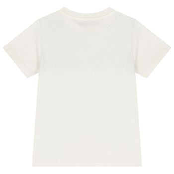 Boys Ivory Zig Zag Logo T-Shirt        