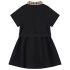 Girls Black Logo Polo Dress, 1, hi-res