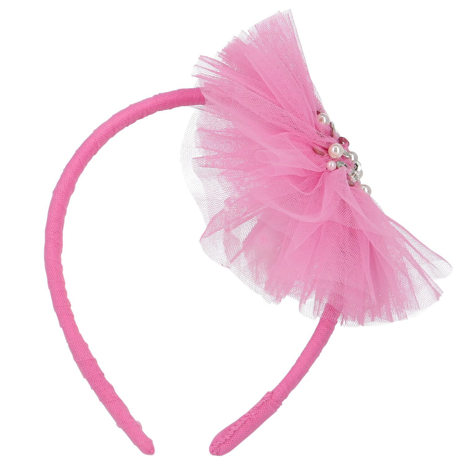 Girls Pink Tulle Headband, 1, hi-res image number null