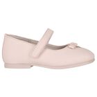 Younger Girls Pink Bow Ballerina Shoes, 2, hi-res