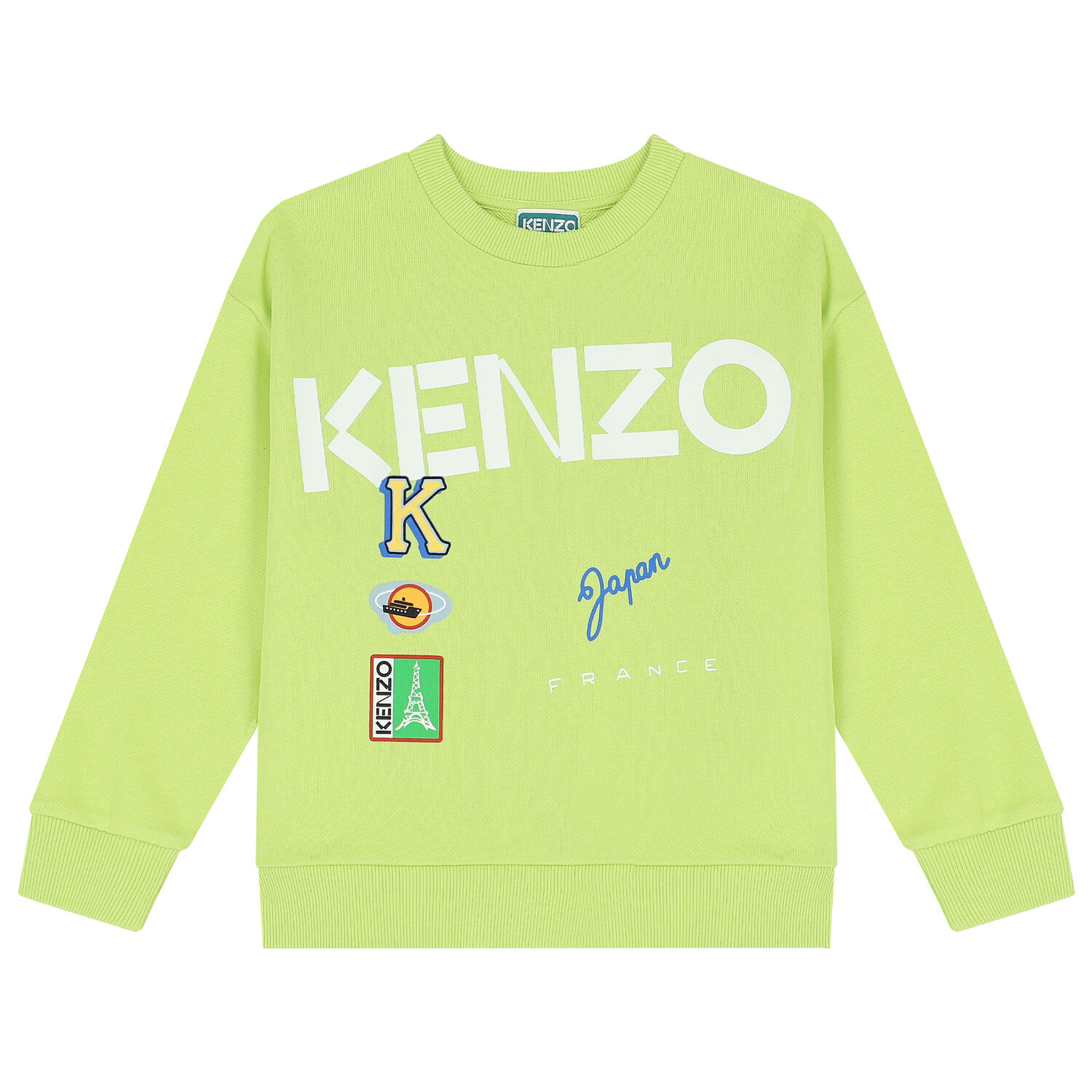 Boys Green Logo Sweatshirt, 1, hi-res