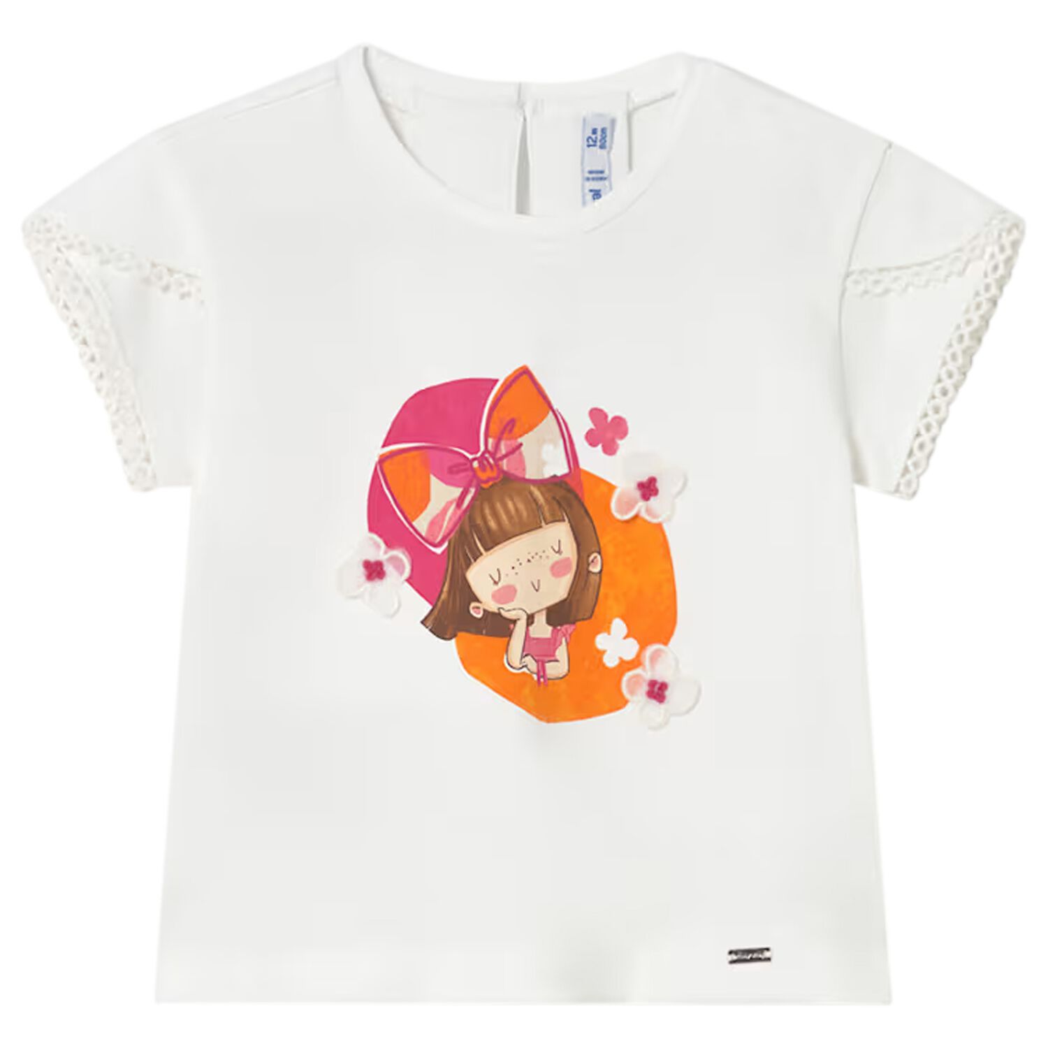 Younger Girls Ivory T-Shirt, 1, hi-res