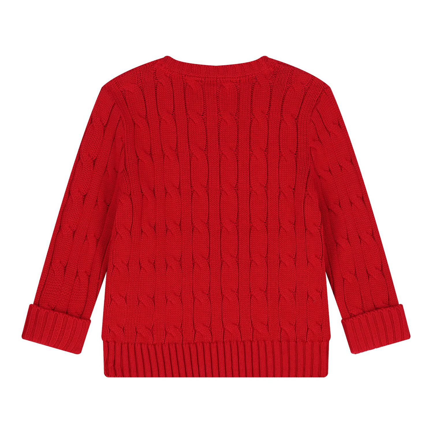 Red Logo Cable Knit Baby Jumper, 1, hi-res