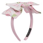 Girls Pink Floral Bow Headband, 1, hi-res