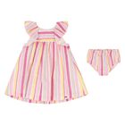 Baby Girls Multi-Coloured Striped Dress Set, 1, hi-res