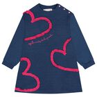 Girls Blue & Pink Heart Dress Set, 1, hi-res