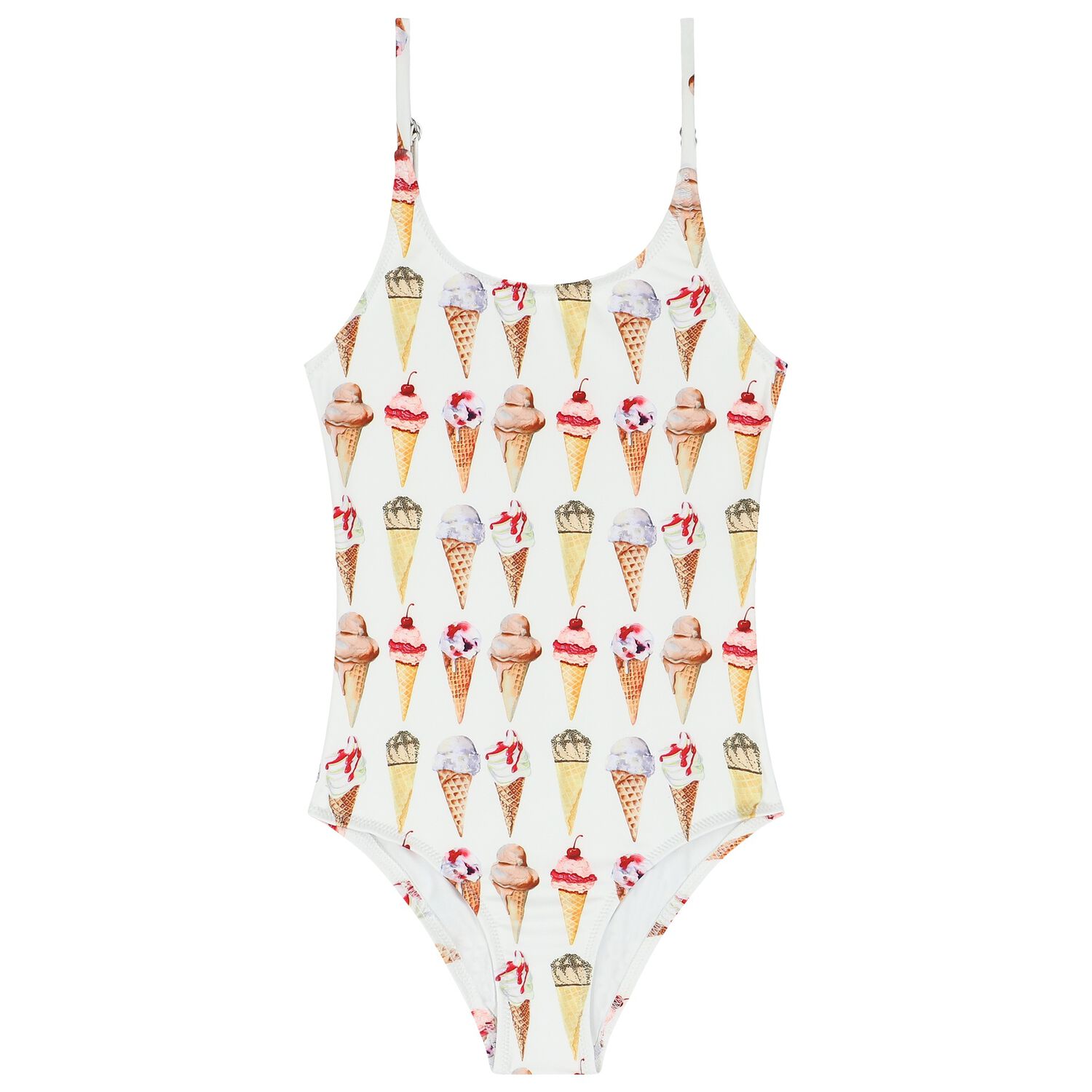 Girls White Ice Cream Swimsuit, 1, hi-res image number null