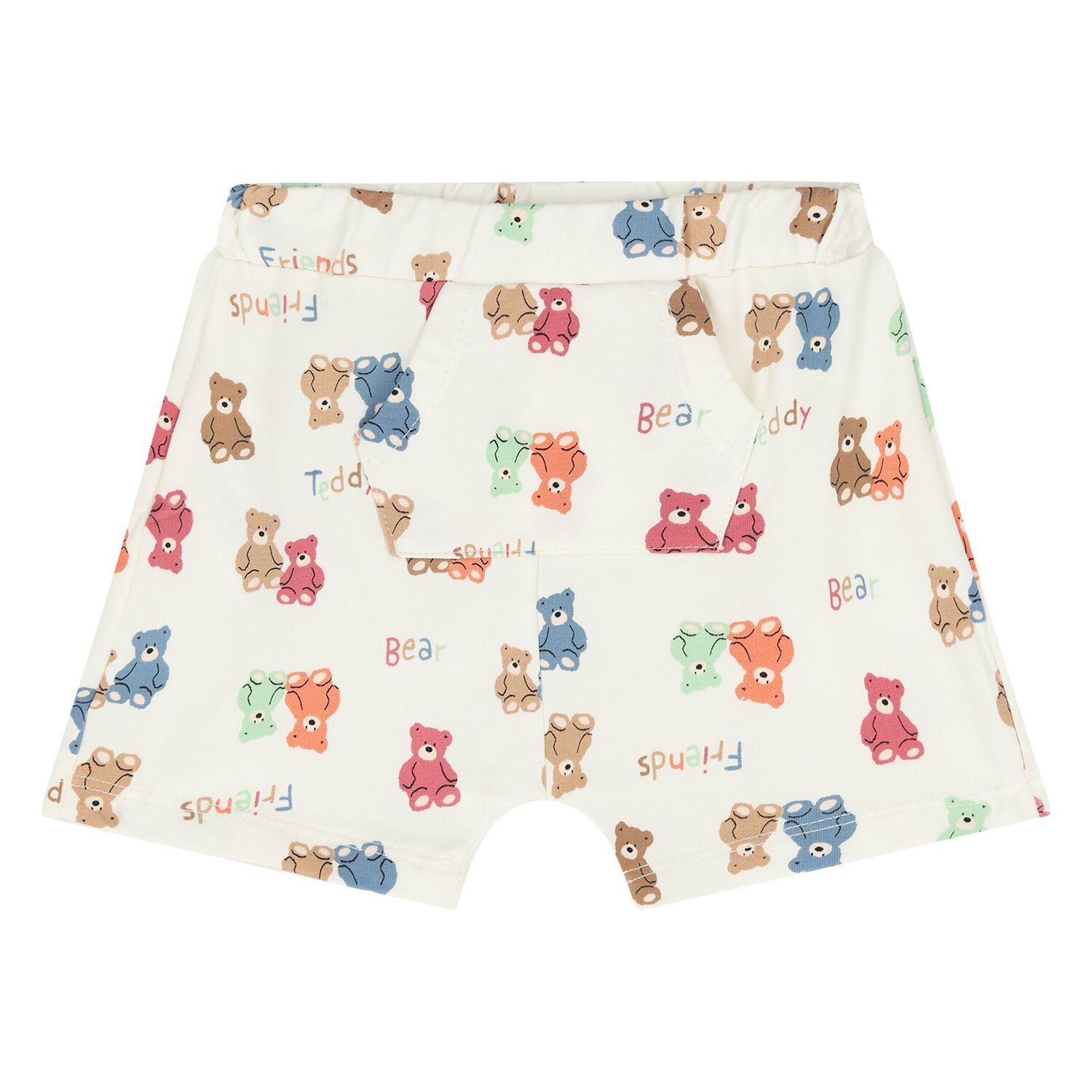Baby Boys Orange & Ivory Teddy Bear Shorts Set, 1, hi-res