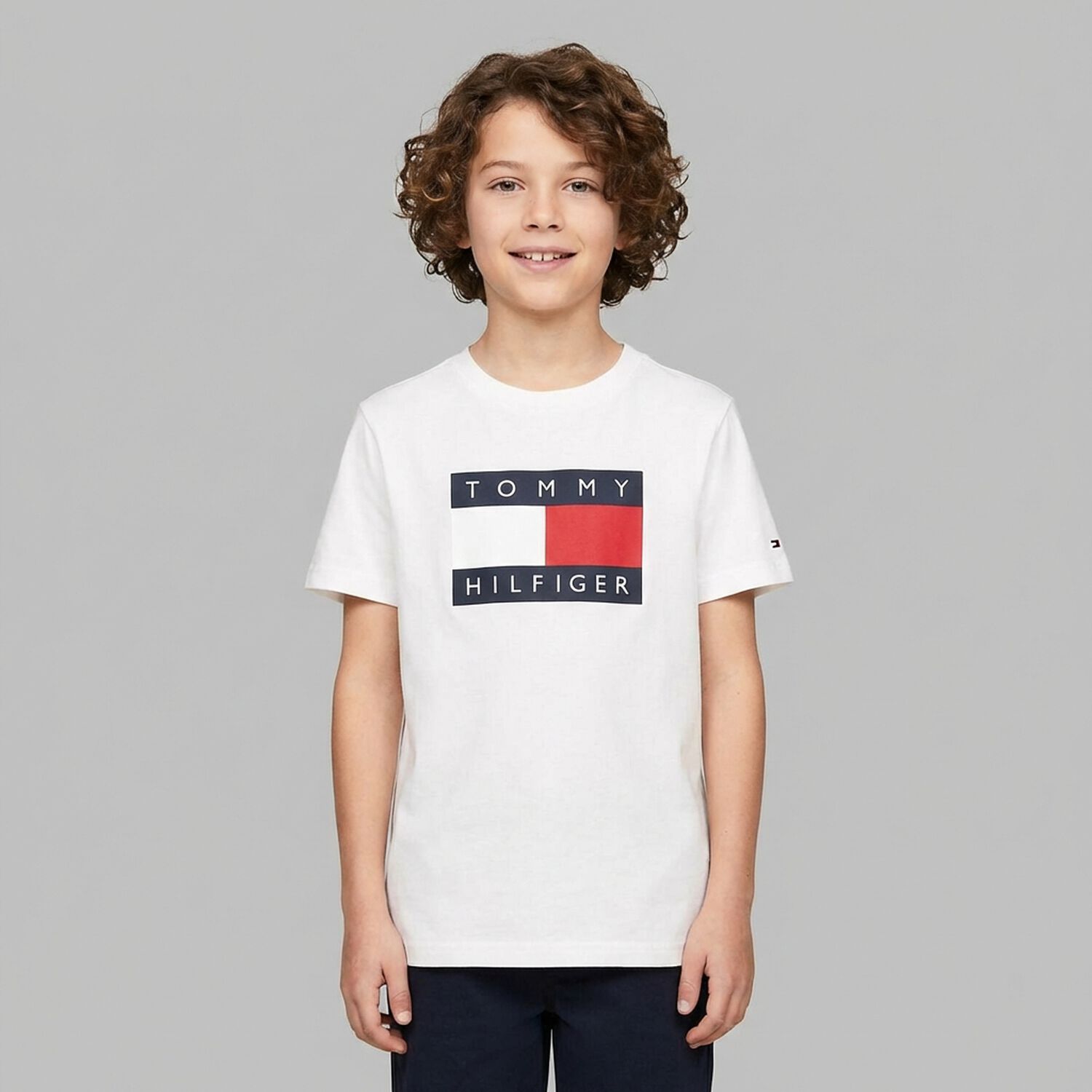 Boys White Logo T-Shirt, 3, hi-res
