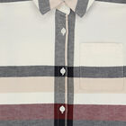Girls Ivory Checkered Shirt Dress, 1, hi-res