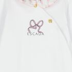 Baby Girls White Bow Logo Babygrow, 1, hi-res