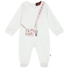 Baby Girls White Pima Cotton Logo Bag Babygrow, 1, hi-res