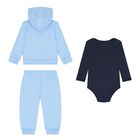 Baby Boys Blue Logo Tracksuit Set, 1, hi-res