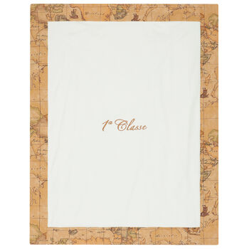 Ivory & Beige Geo Map Baby Blanket