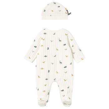 Baby Boys Ivory Dinosaur Babygrow Set