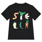 Boys Black Vegetable Logo T-Shirt, 2, hi-res