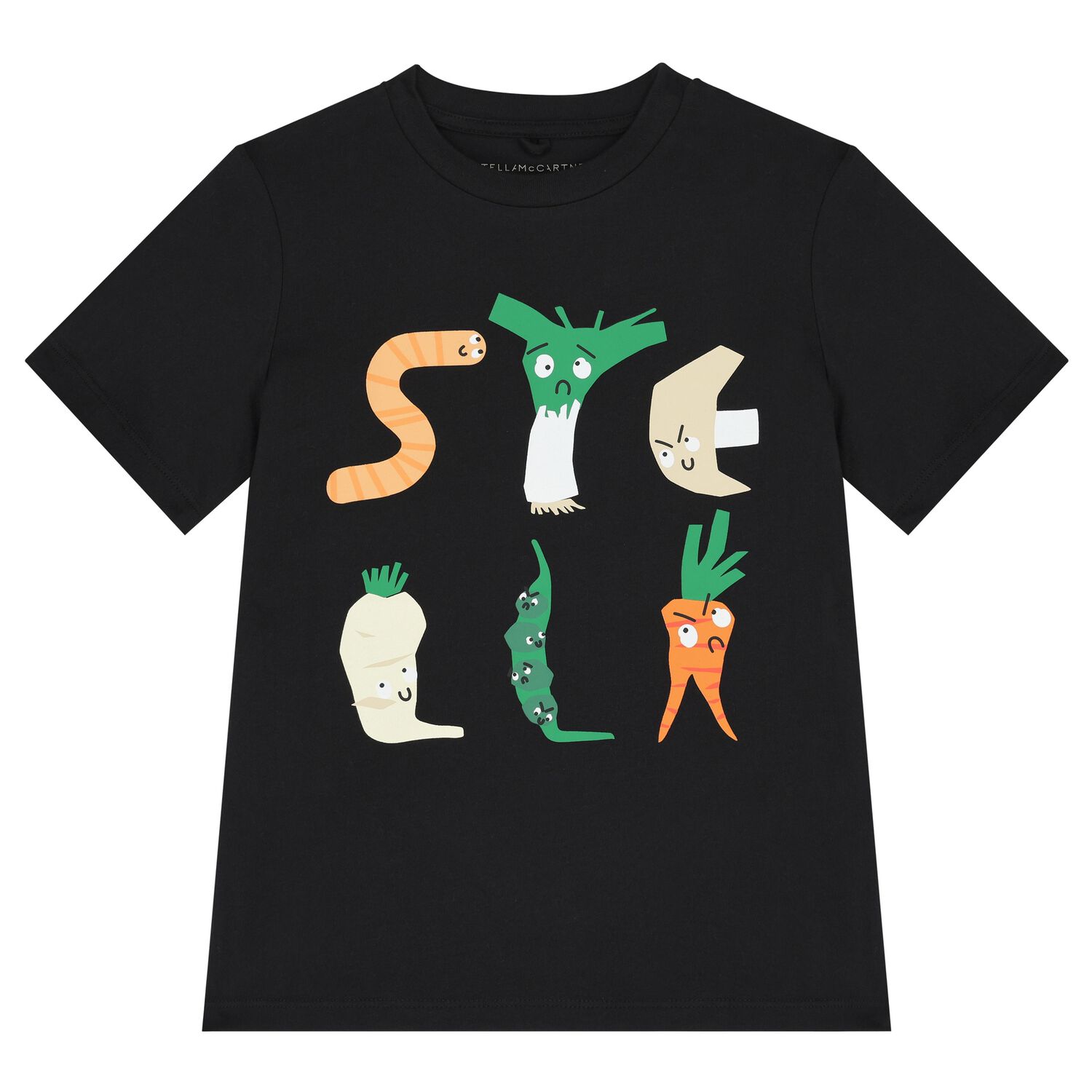 Boys Black Vegetable Logo T-Shirt, 2, hi-res