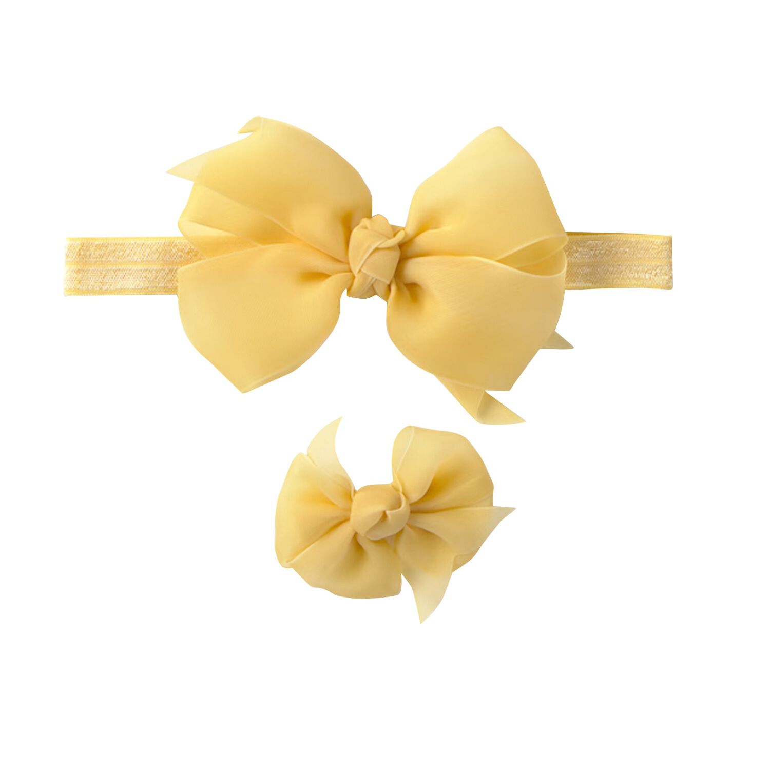Girls Yellow Bow Headband & Clip Set, 4, hi-res image number null