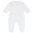 Baby Girls White & Pink Kitten Babygrow, 1, hi-res