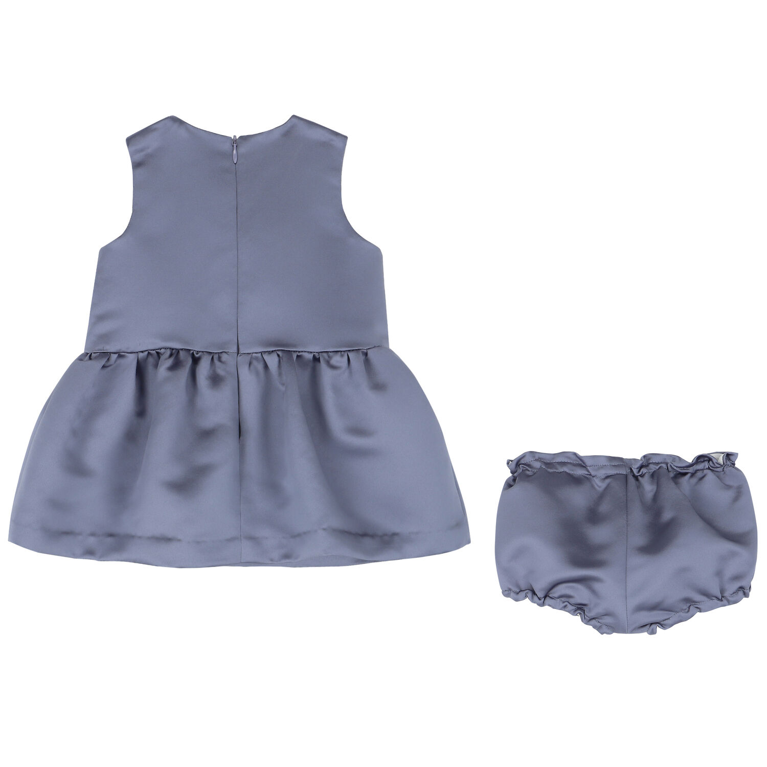 Baby Girls Blue Bow Dress Set, 1, hi-res