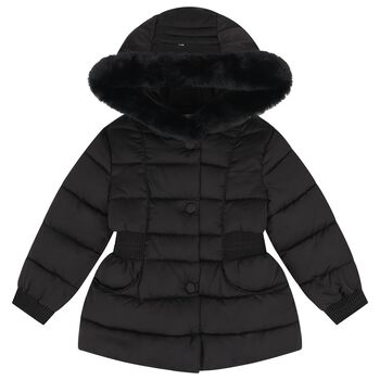 Girls Black Puffer Jacket