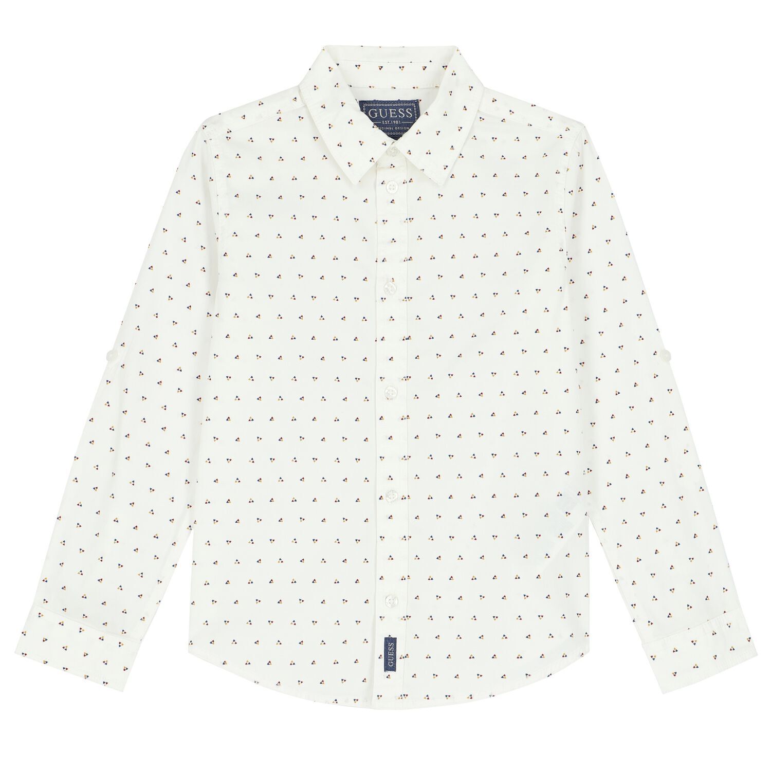 Boys White Logo Shirt, 1, hi-res