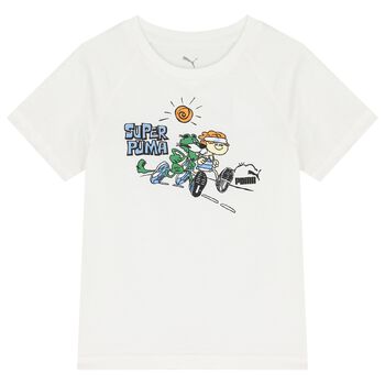Girls White Logo T-Shirt