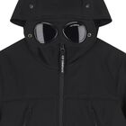 Boys Black Hooded Jacket , 1, hi-res