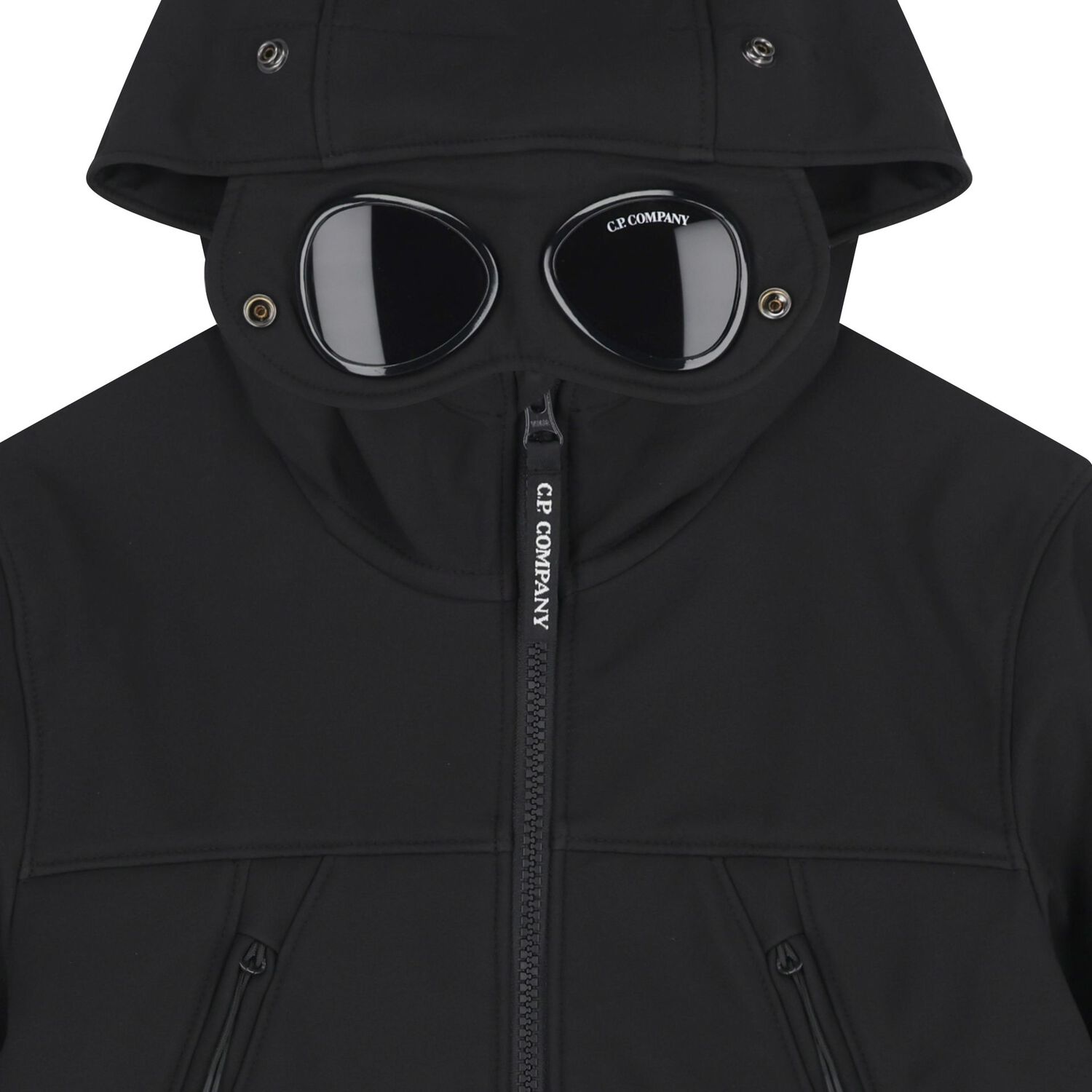 Boys Black Hooded Jacket , 1, hi-res