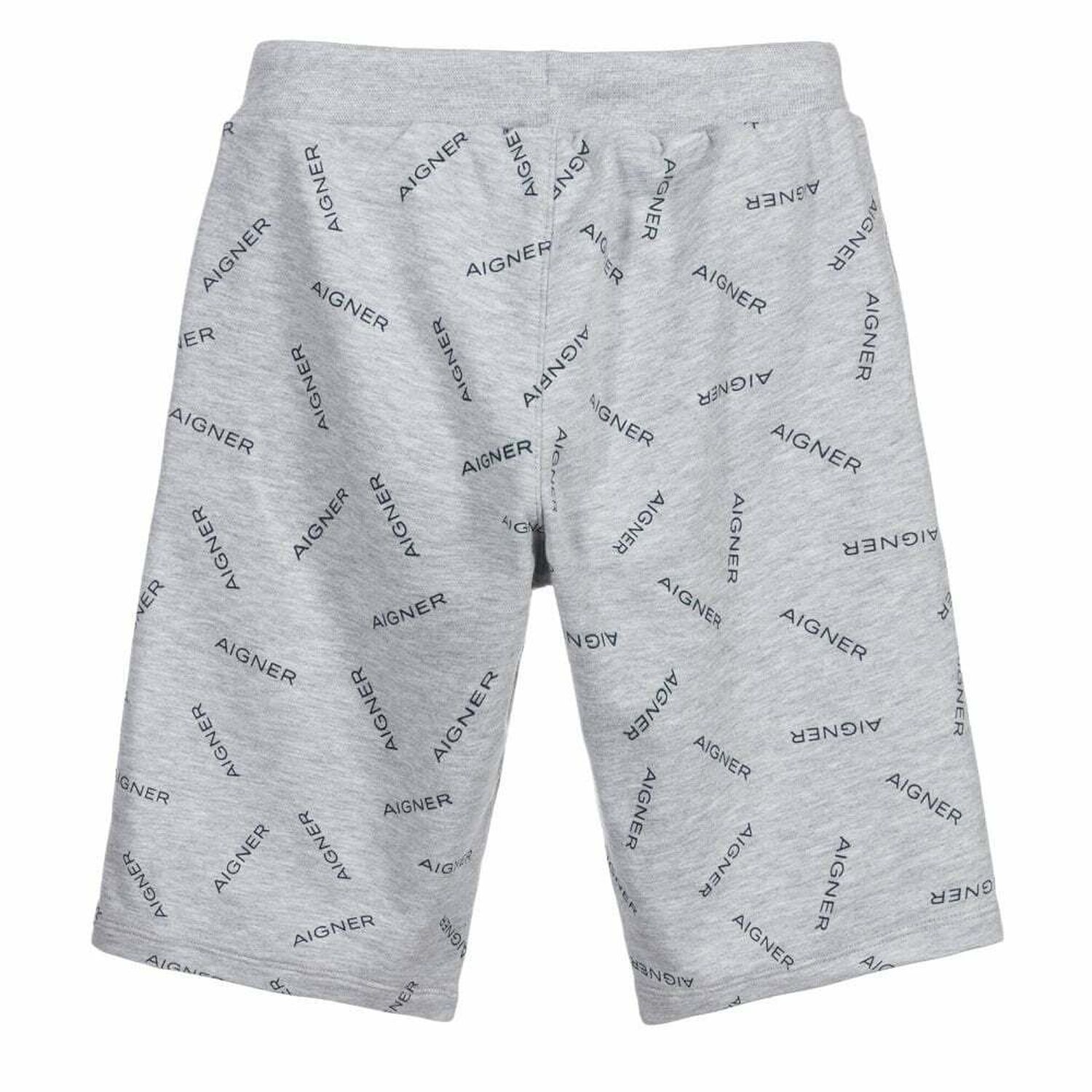 Boys Grey Logo Shorts, 1, hi-res